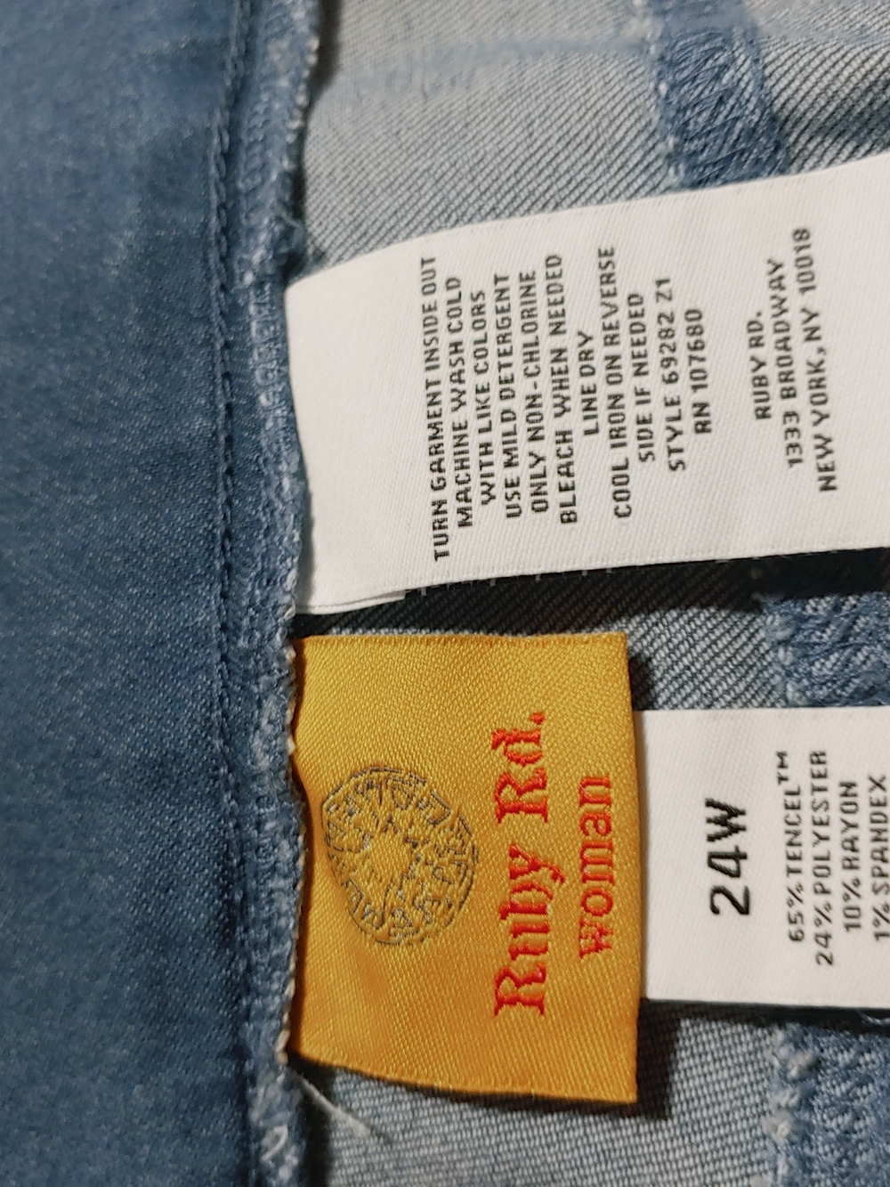 Ruby Rd. Light Blue Cropped Jeans - Frayed Hem - Picture 5 of 5